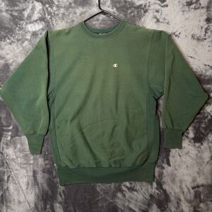 Vintage Champion Reverse Weave Pullover Sweater Size XXL Green